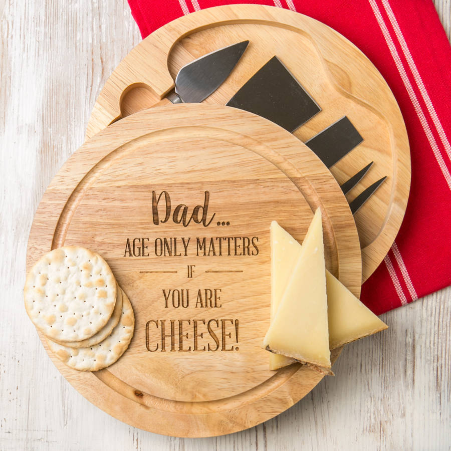 personalised birthday cheese board for men by dust and