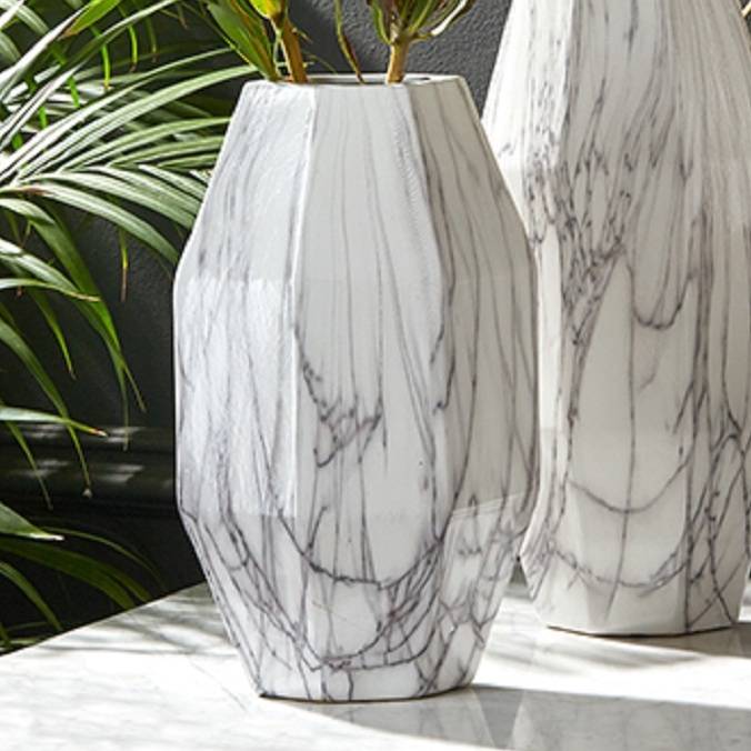 pair of large marble effect vases by posh totty designs interiors