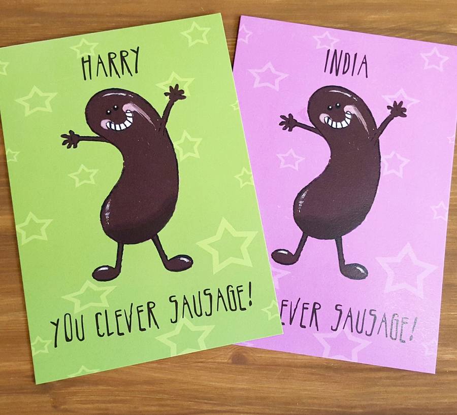 clever sausage card by giddy kipper