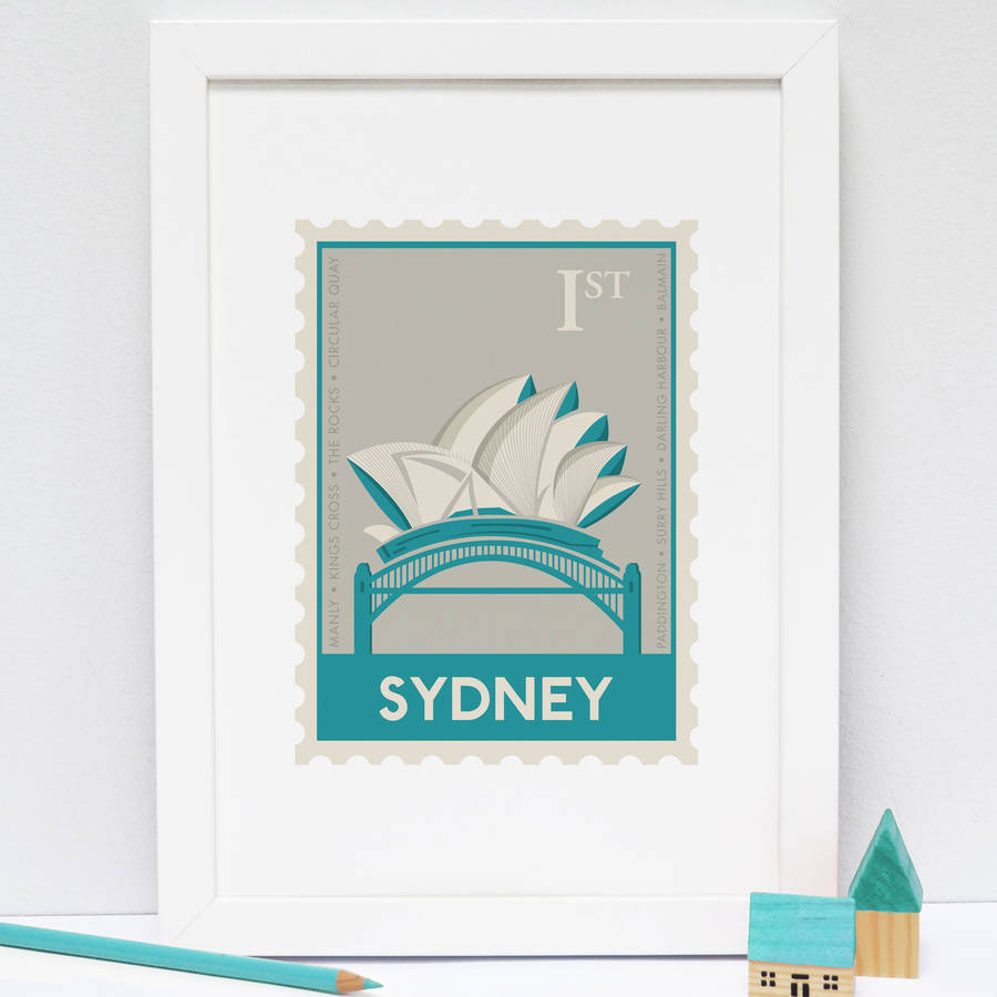 sydney stamp print by lucy loves this