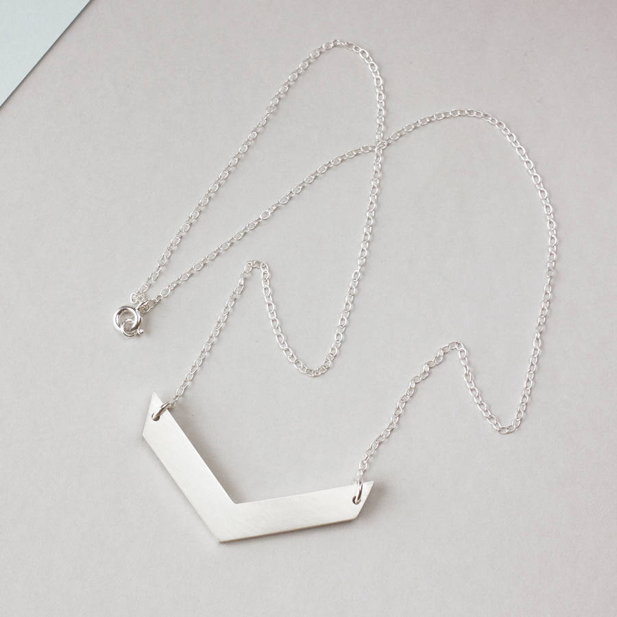 sterling silver chevron necklace by fawn and rose