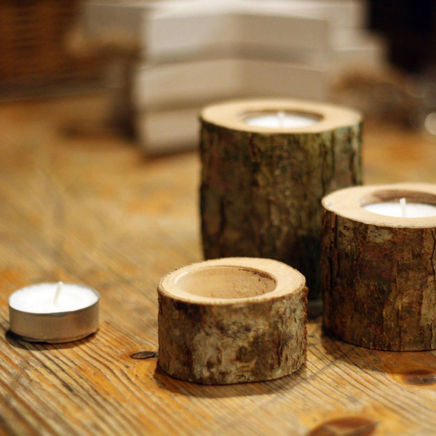 tree branch tea light holders set of three by the wedding of my dreams