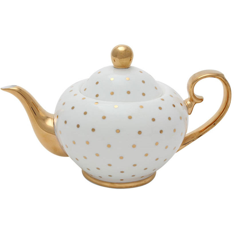 gold spotty china teapot by letteroom