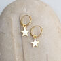 Gold Vermeil Star Hoop Earrings By Adela Rome