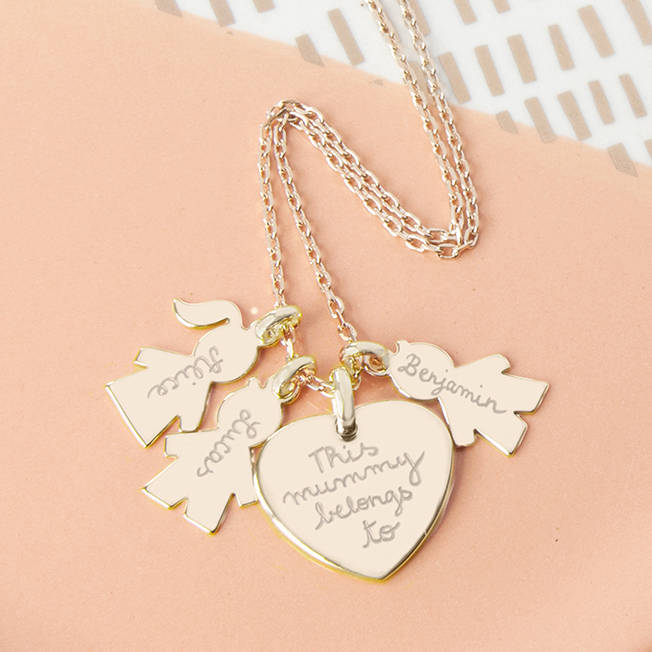 personalised family charm necklace by merci maman