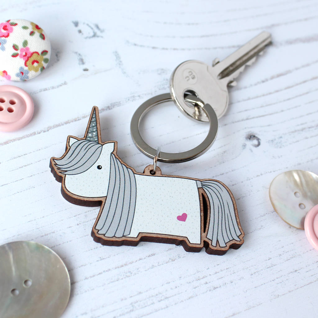 unicorn teddy keyring