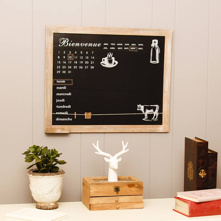 french country calendar chalkboard by dibor