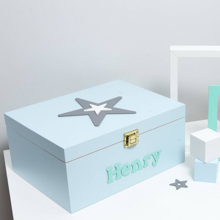 personalised star keepsake box boys by pitter patter products
