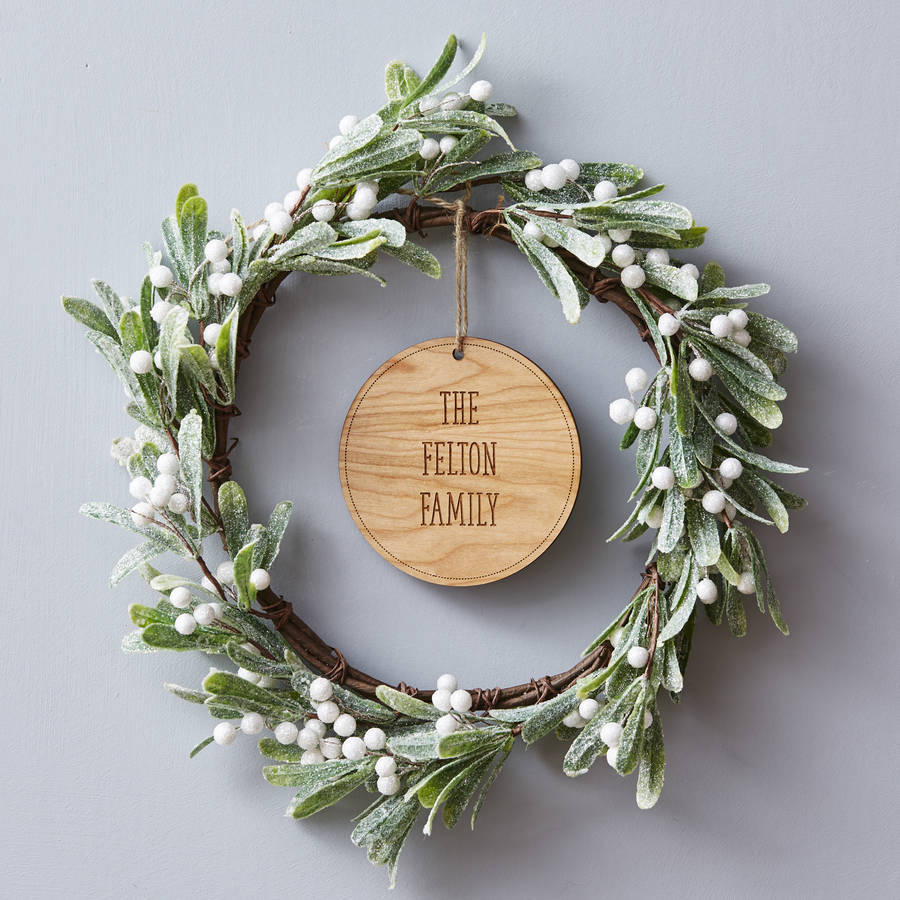 mistletoe personalised christmas wreath by sophia victoria ...