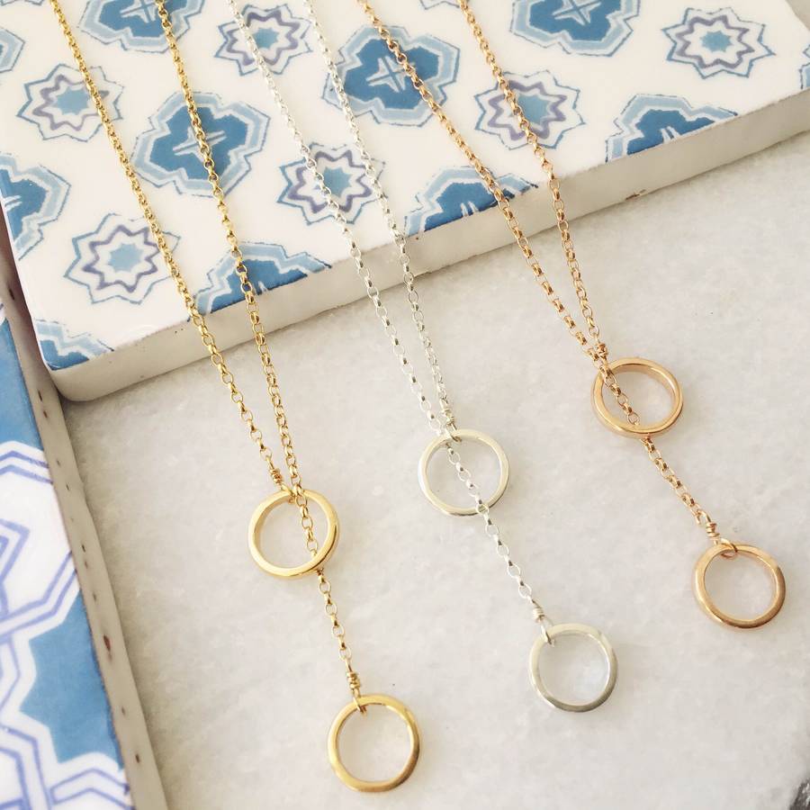 sterling silver double loop necklace by tara osborne jewellery