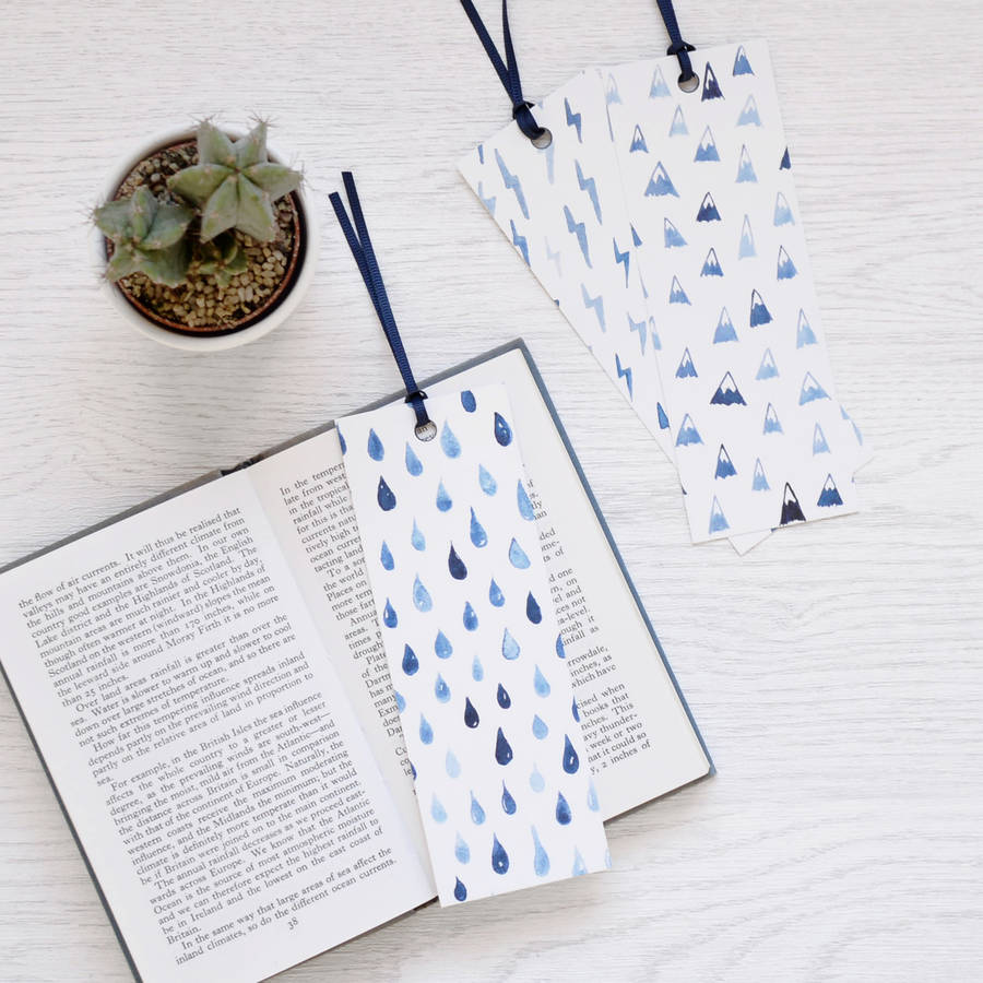 watercolour painted definition bookmarks set by newton and the apple