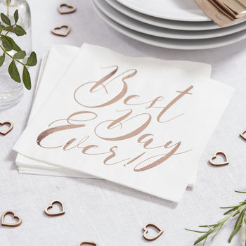 foiled napkins ever rose paper gold notonthehighstreet ginger ray