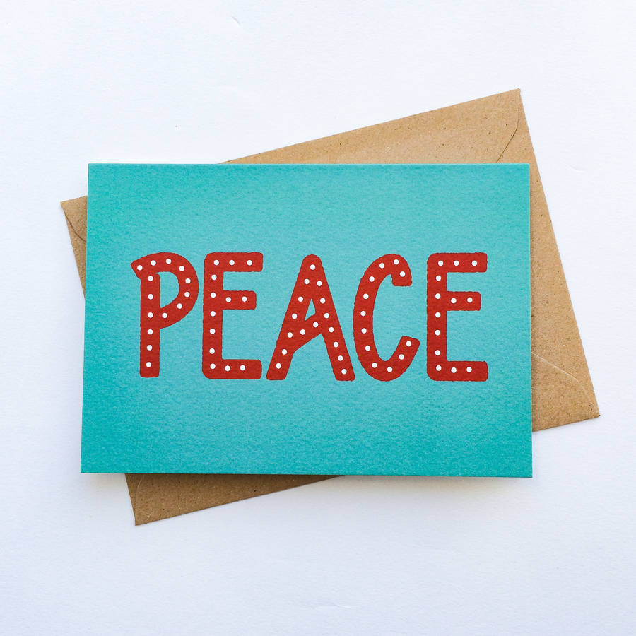peace christmas greeting card by rosie jo's  notonthehighstreet.com