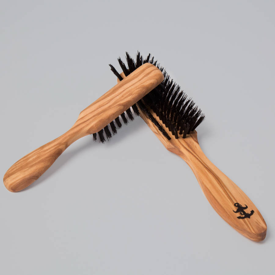 boar bristle beard brush with olive wood handle by the brighton beard