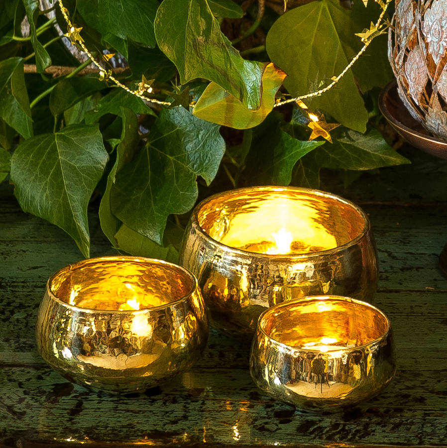 metallic candle holder set by orchid