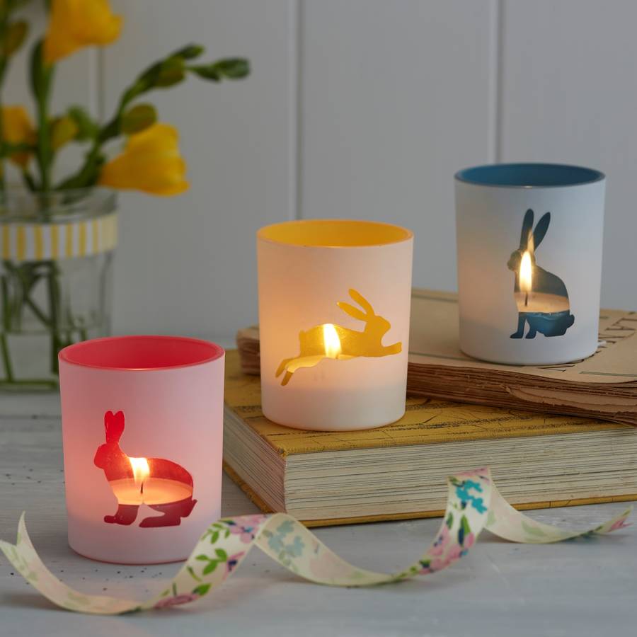 easter bunny tea light holder by the chicken and the egg