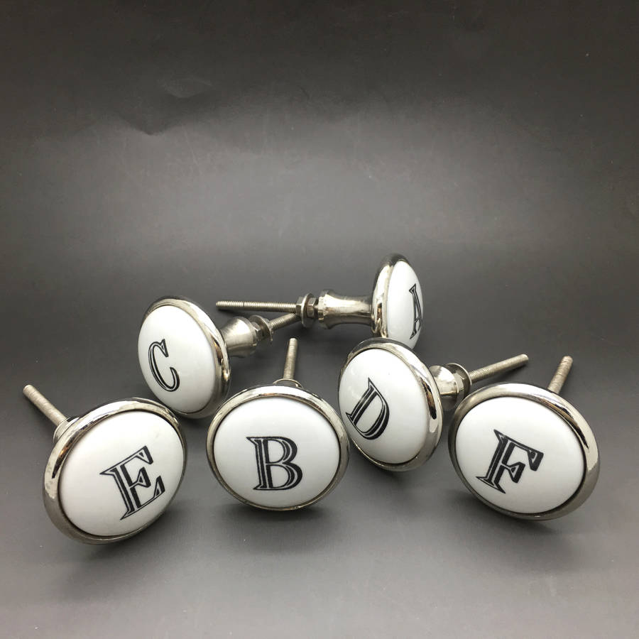 ceramic alphabet or number letter cupboard drawer knob by g decor