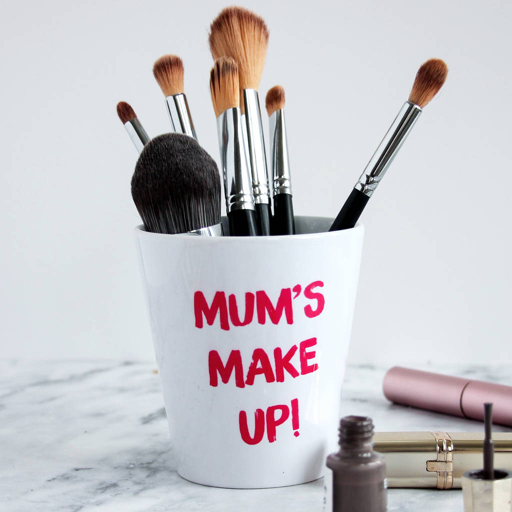 personalised 'lipstick writing' make up brush pot by snapdragon