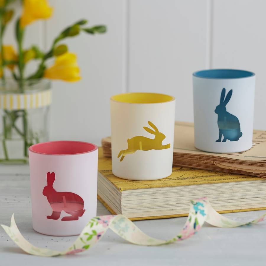 easter bunny tea light holder by the chicken and the egg