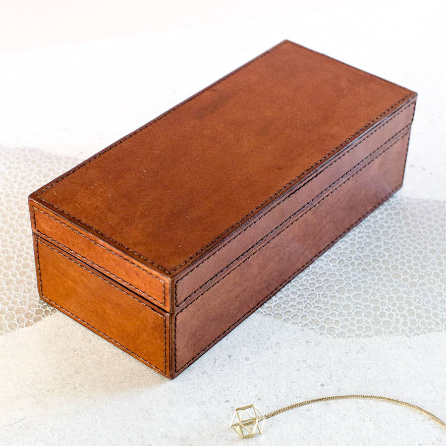 personalised ladies leather watch box large by ginger rose