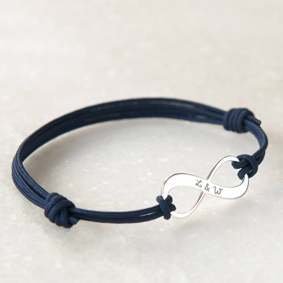 Mens Personalised Infinity Bracelet By Merci Maman