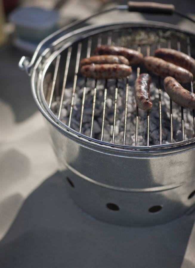 galvanised bucket barbecue by all things brighton beautiful