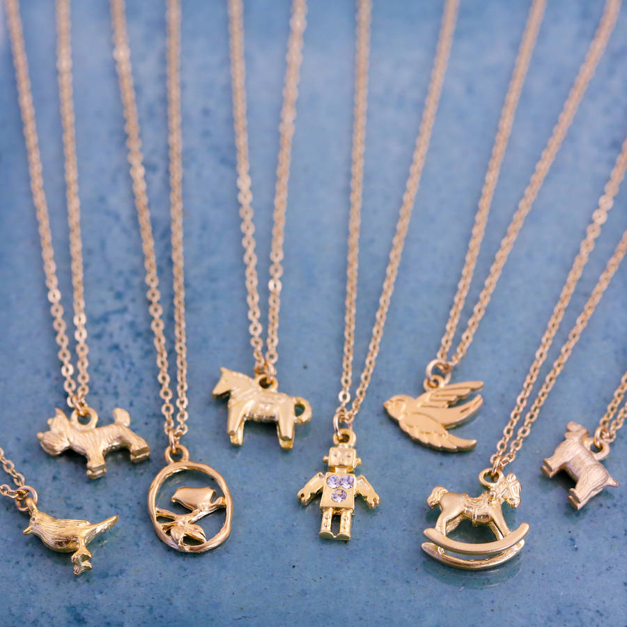 mini toy charm necklace by j&s jewellery