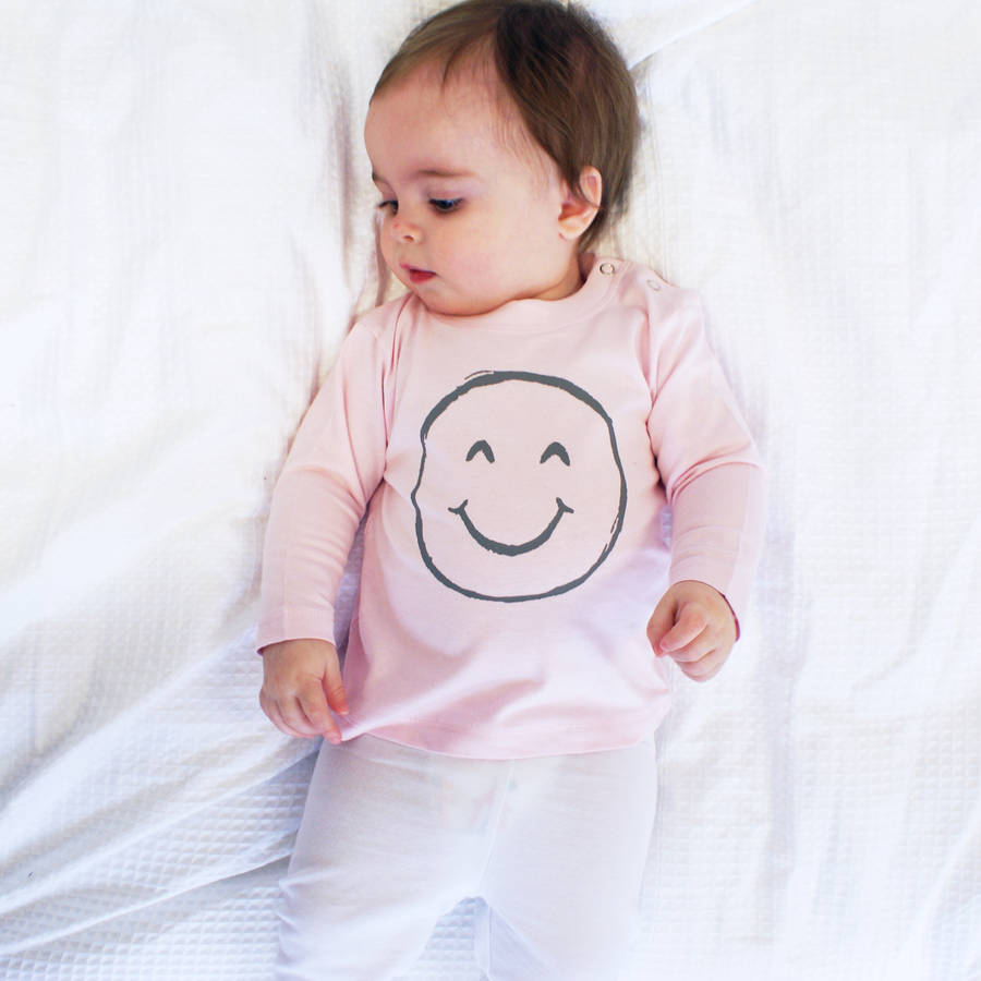 baby smiley face emoji pyjamas by sparks and daughters
