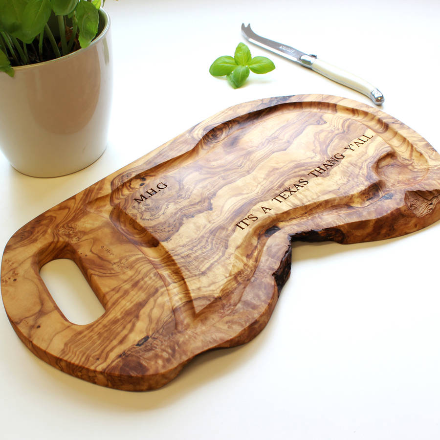 personalised natural chopping serving board by the rustic dish