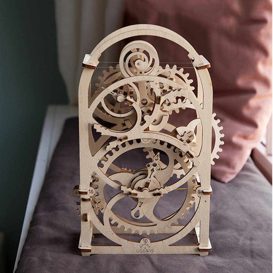 mechanical timer wooden self assembly kit ugears by friendly gifts