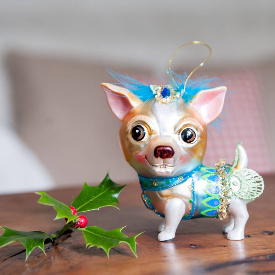 glass chihuahua dog bauble by the christmas home glass chihuahua dog bauble by the christmas home