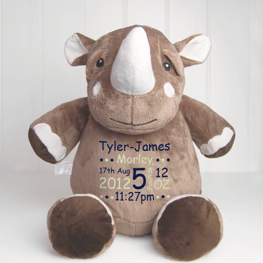 personalised new baby animal soft toy by simply colors