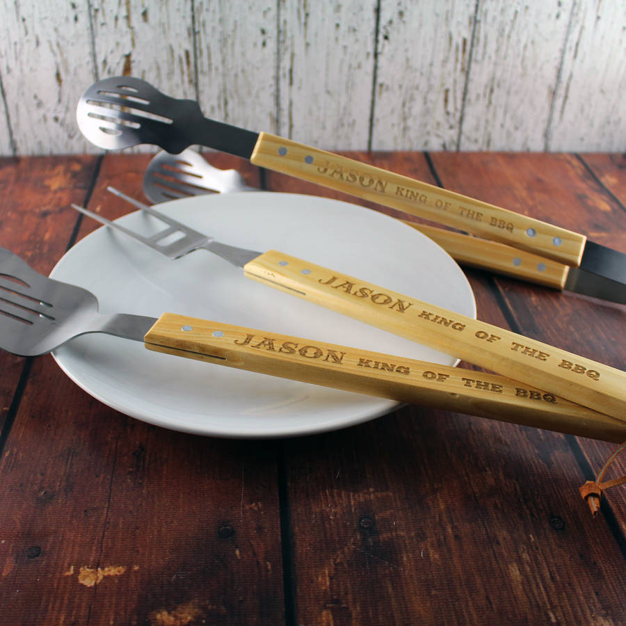 personalised guitar bbq set of tools by 3 blonde bears
