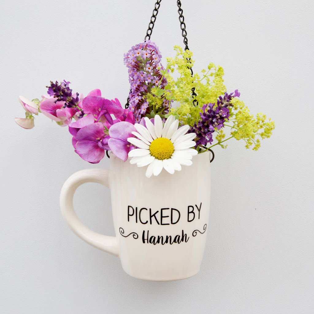 personalised hanging mug vase by jonny's sister