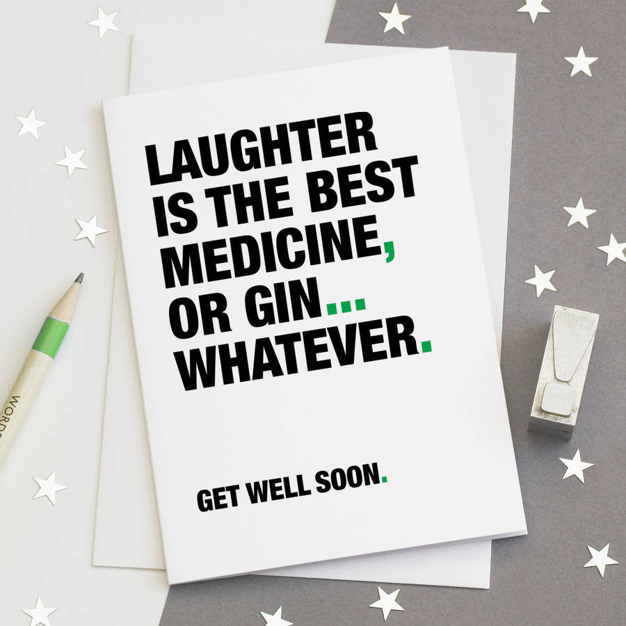 Funny get Well Soon Card For Gin Lovers By Wordplay Design 