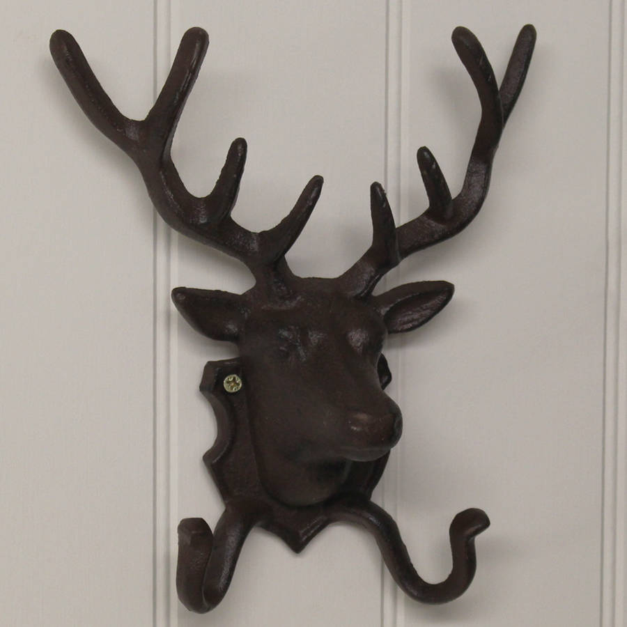 stag head wall sculpture cast iron by garden selections