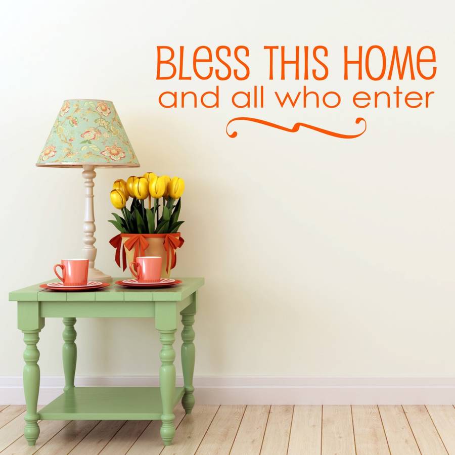 bless this home quote hallway wall sticker by mirrorin
