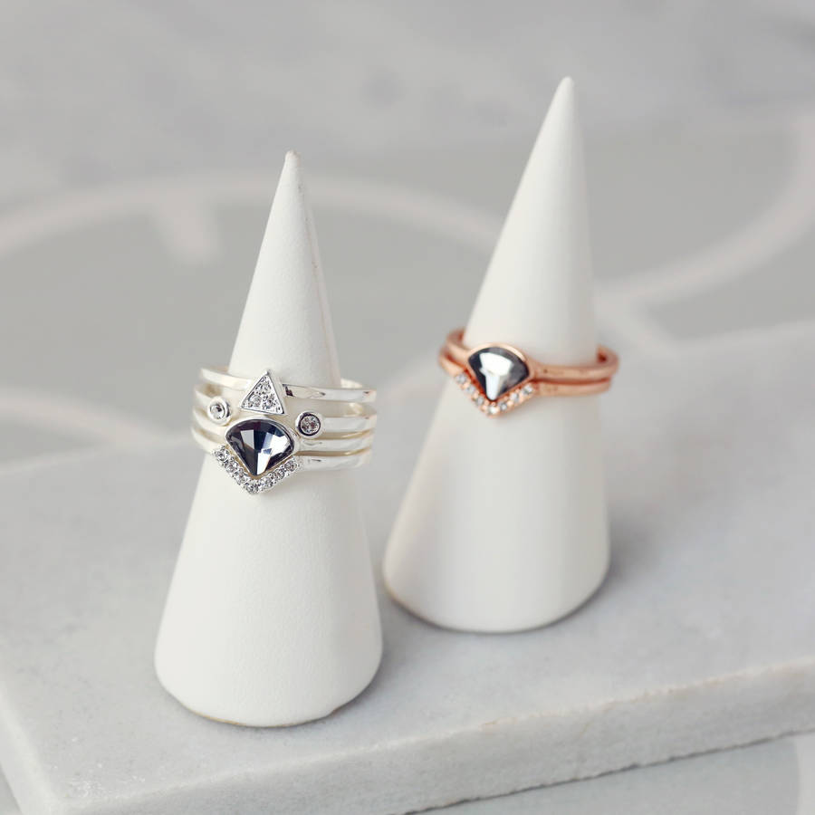 art deco stackable rings