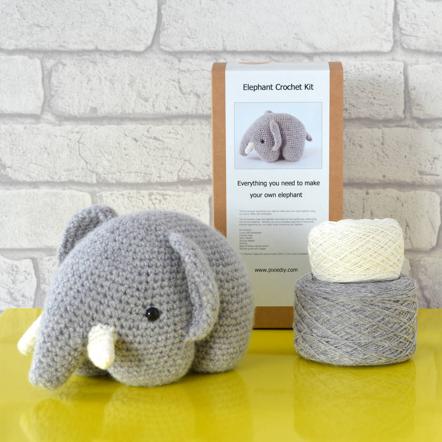 elephant crochet kit by warm pixie diy