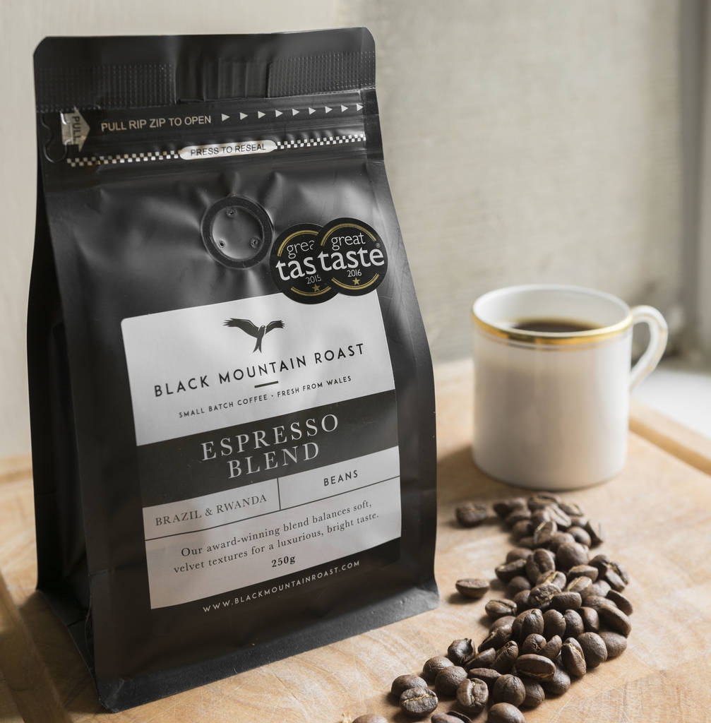 espresso blend brazil and rwanda coffee beans by black