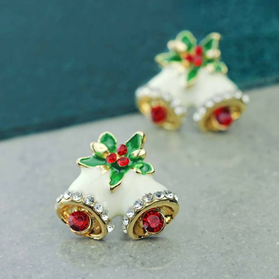 Christmas Bell Stud Earrings By Rabal