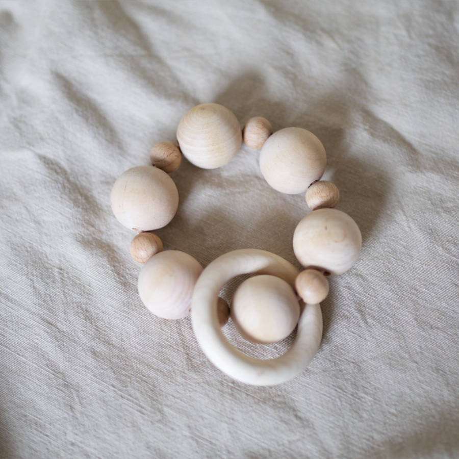 organic wooden teether by paper unicorn