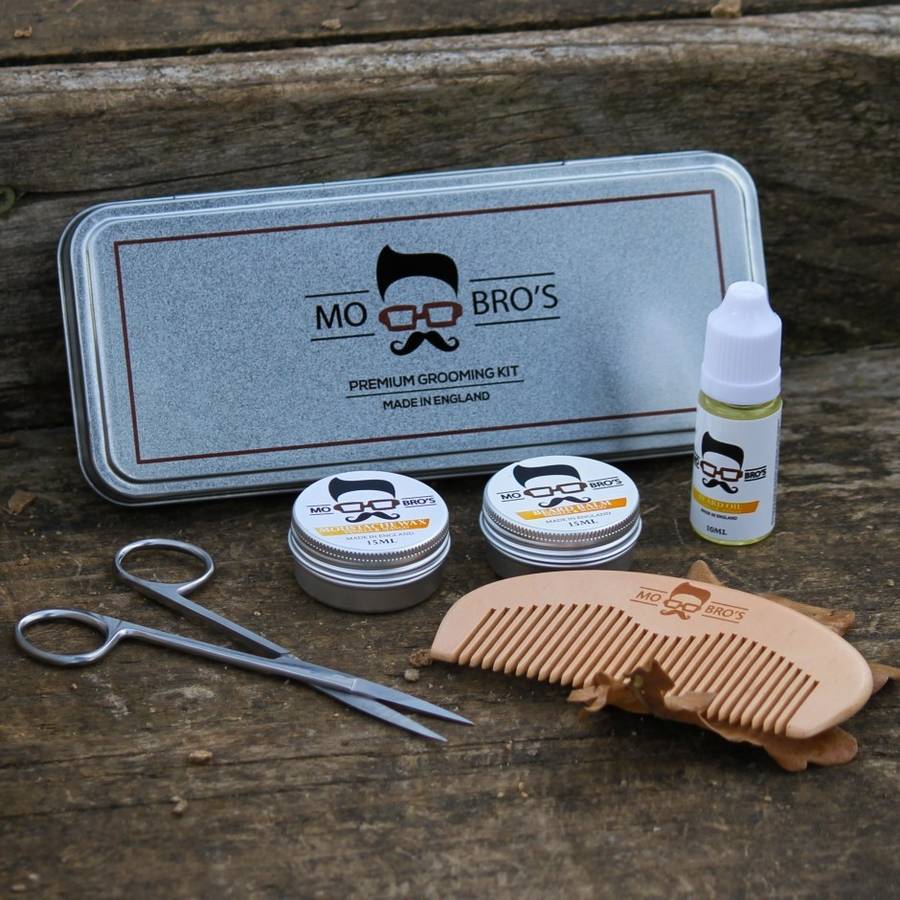 Mens Six Piece Beard Care Grooming Set By Mo Bros Premium Grooming 