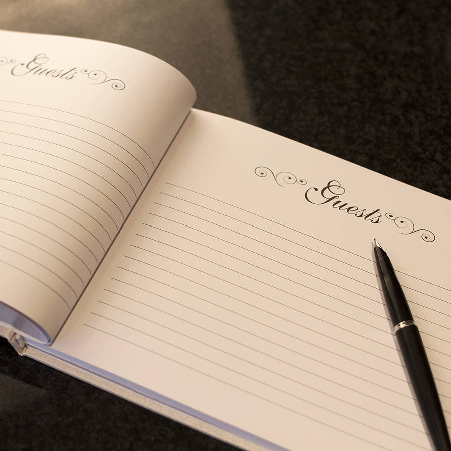 personalised guest book by jonny's sister