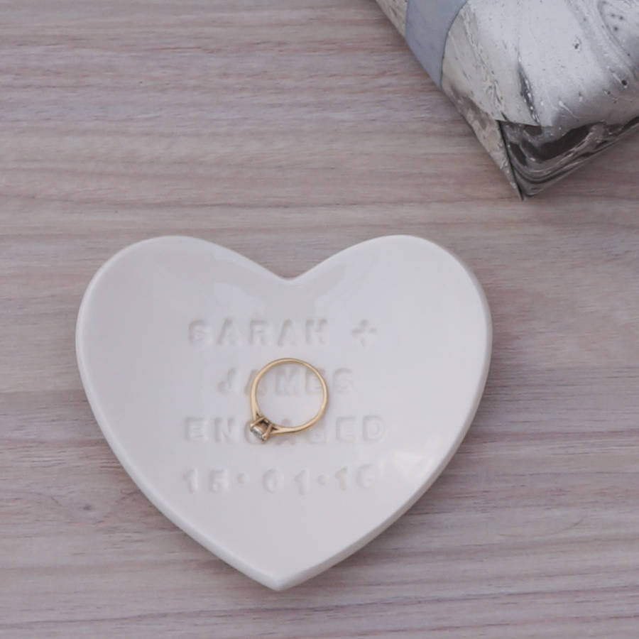 personalised engagement ring dish by kate charlton ceramics