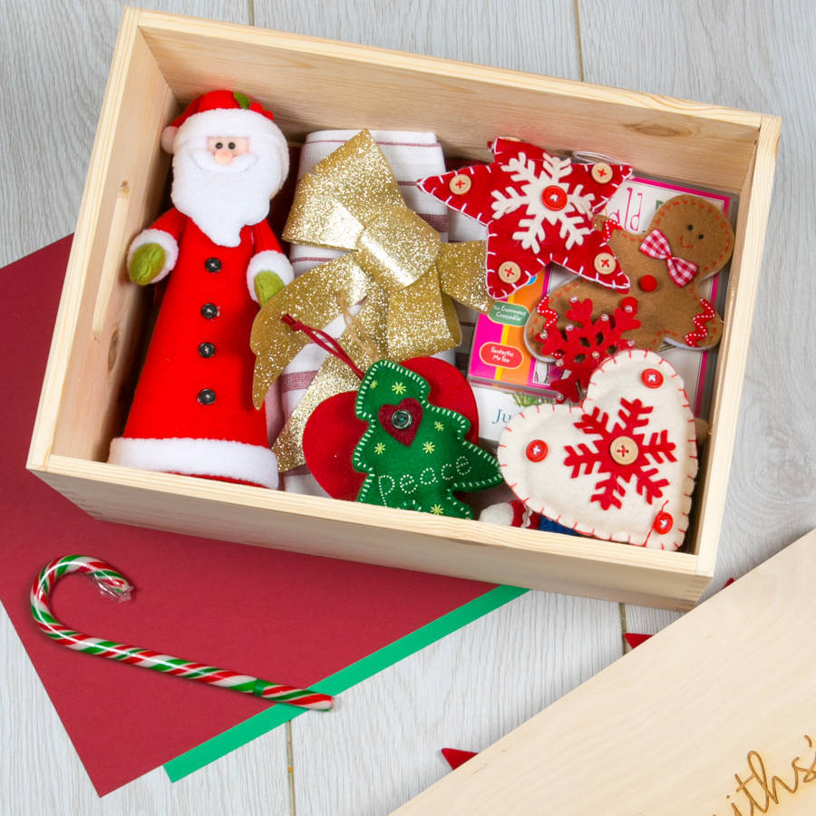 large wooden christmas eve box by dust and things