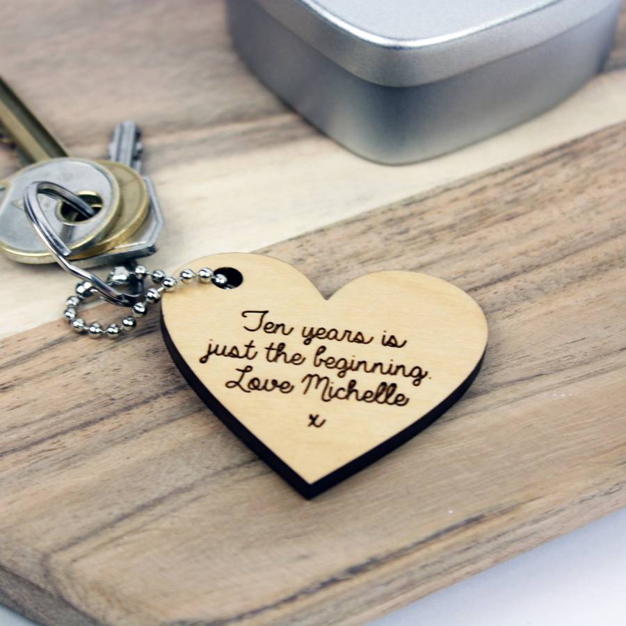 heart message keyring in an engraved tin by auntie mims