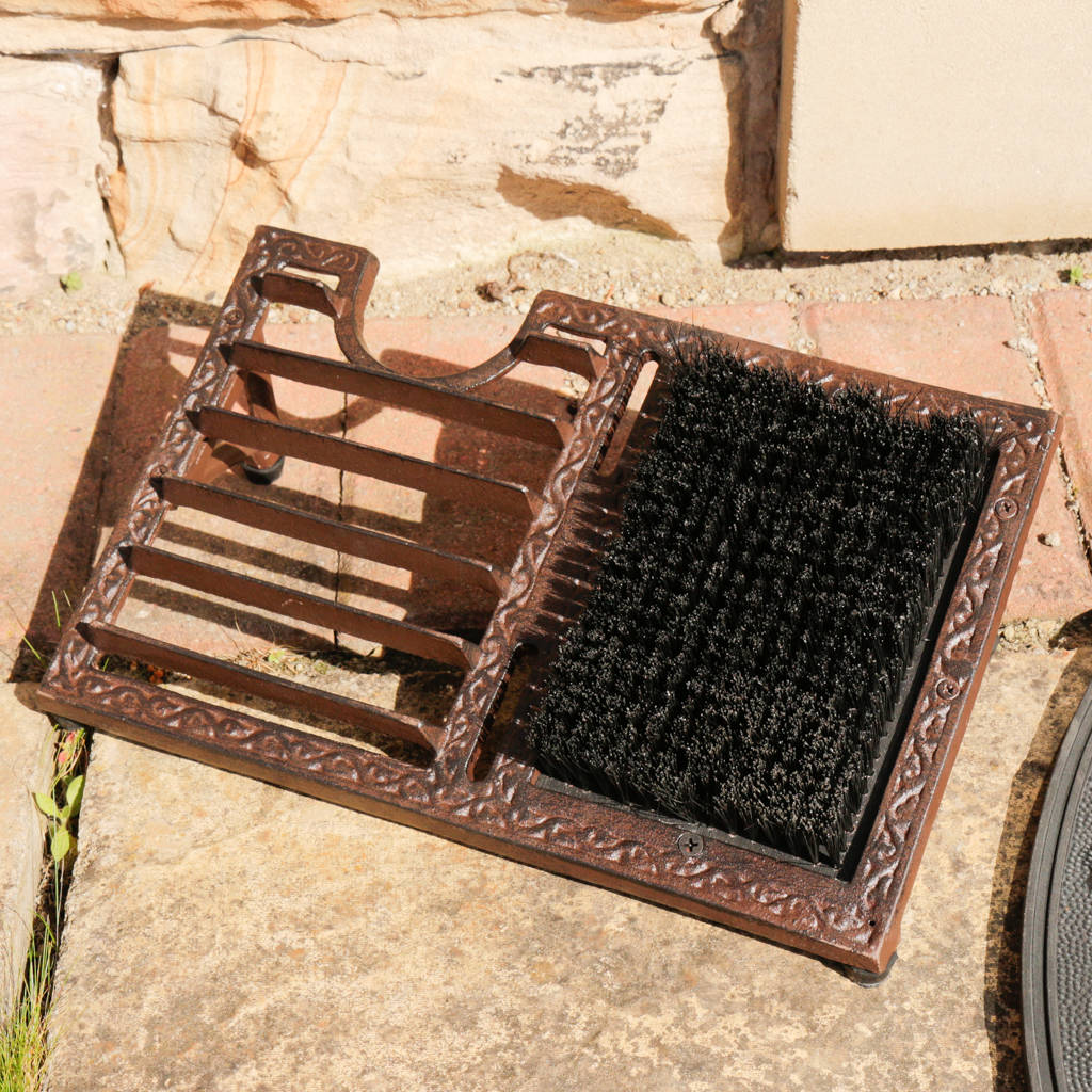 free standing cast iron boot brush and shoe scraper by dibor