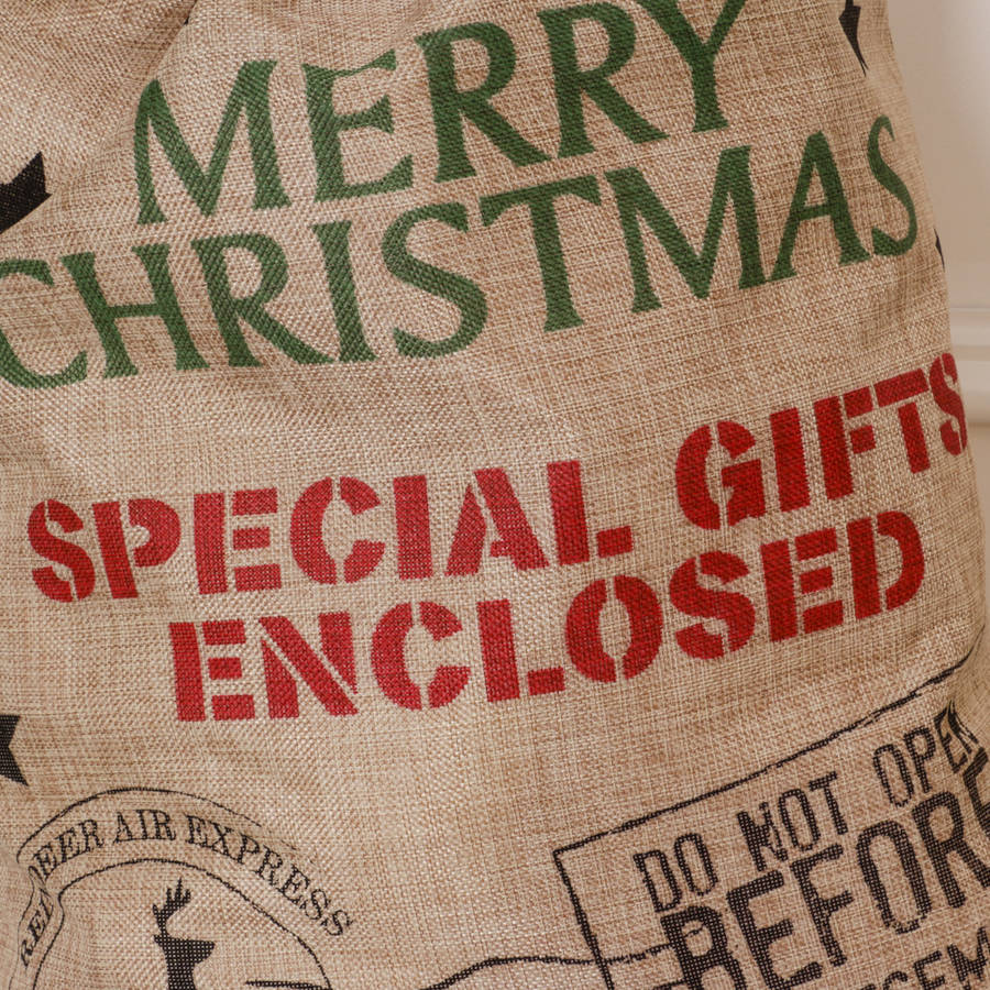 extra large hessian christmas gift bag by dibor