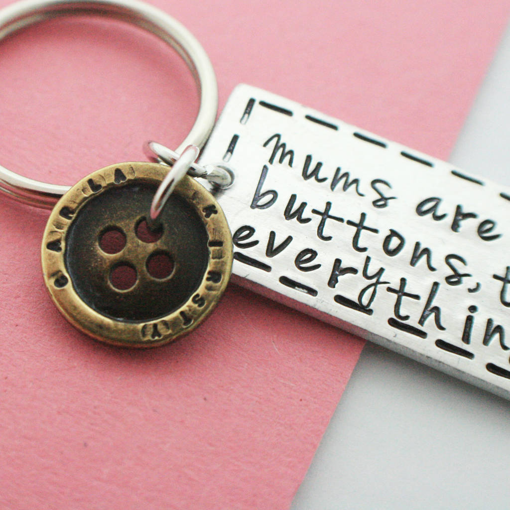 personalised mothers day gift button keyring by malleo